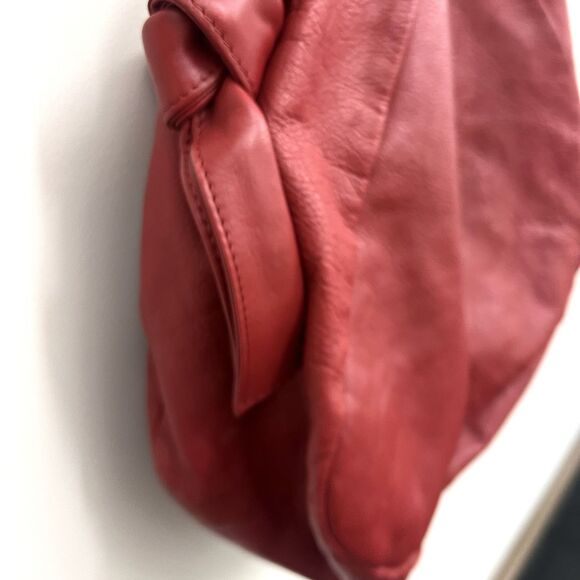 J.Jill Leather Hobo Slouch Tie Knot Large Red Handbag - Picture 6 of 16